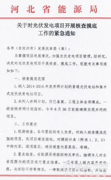 河北对光伏发电项目开展核查摸底 弄虚作假一