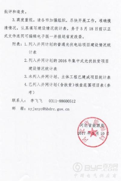 河北对光伏发电项目开展核查摸底 弄虚作假一律取消并网指标