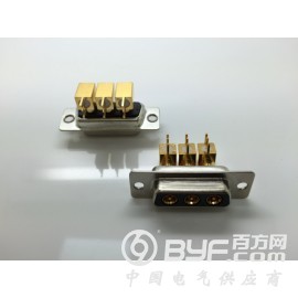 天津大电流D-SUB3W3母铆支架90度插板同轴射频连接器