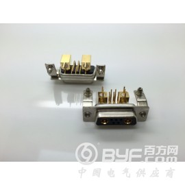 天津大电流D-SUB7W2母铆支架90度插板同轴射频连接器
