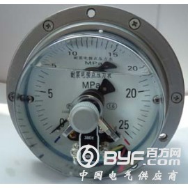 轴向带边耐震电接点压力表，盘装耐震电接点压力表图2