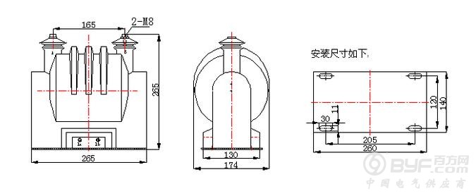 西安JDZ-10型电压互感器厂家现货安装尺寸图