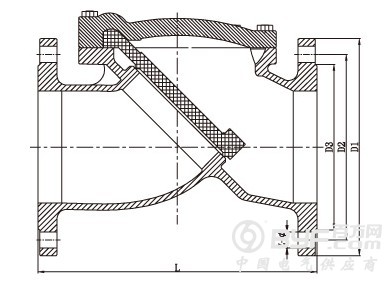 H44H-150LB美标铸钢止回阀结构图