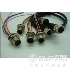 M12圆形连接器/插座/板前板后/345812芯/传感器
