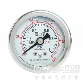 轴向U型卡箍耐震压力表YN-50U/YN60U/YN75U图3