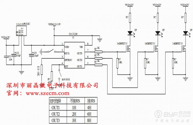1-2-3-4-6-8小时定时IC芯片