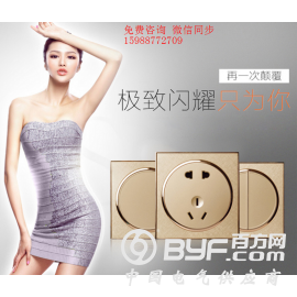 墙壁开关,墙壁开关插座,圆形金色墙壁开关,澳贝墙壁开关厂图2