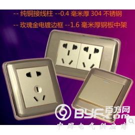 墙壁开关，墙壁开关插座，不锈钢拉丝开关插座，浙江墙壁开关厂图2