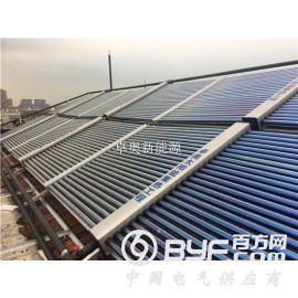 江阴家具厂宿舍洗浴3吨太阳能加5匹空气能热泵系统热水工程