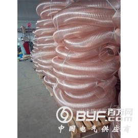 韩城pu钢丝伸缩软管450mm大口径透明钢丝伸缩通风吸尘管