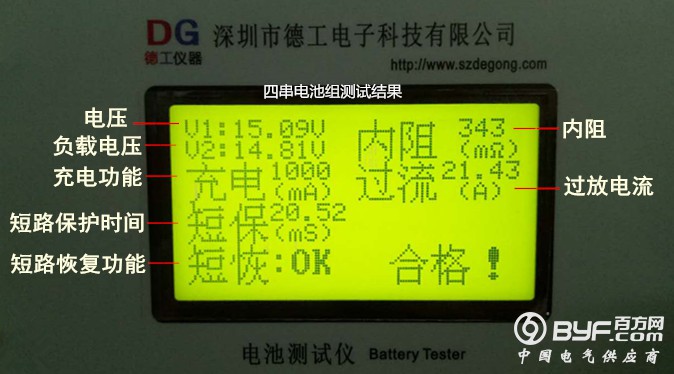 四串电池组测试结果