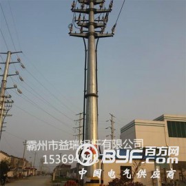 双回路66kv终端钢杆 架空线15米直线钢管杆 来图生产