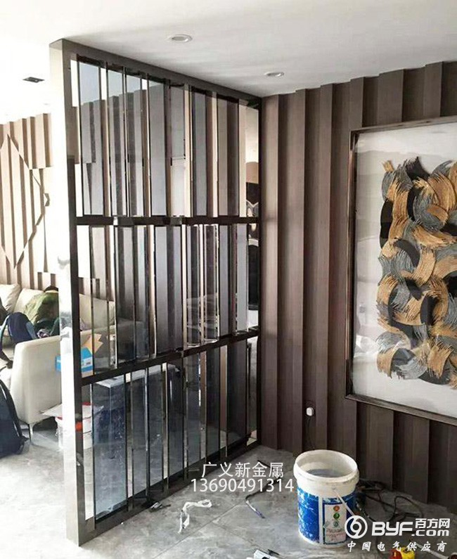客厅不锈钢屏风隔断生产建材厂家