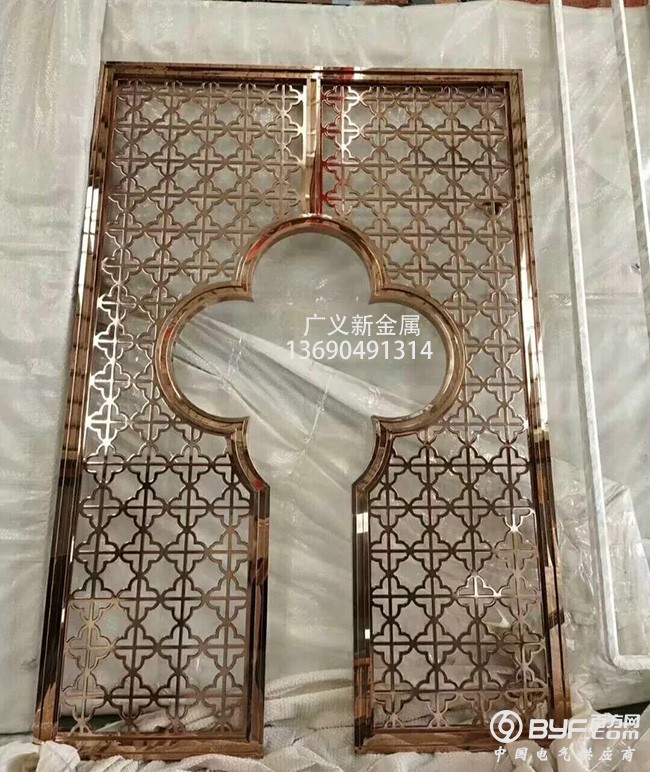 玫瑰金不锈钢隔断屏风生产厂家