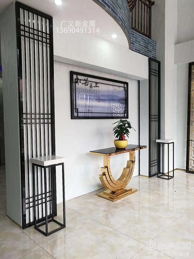 客厅玫瑰金不锈钢屏风厂家定制