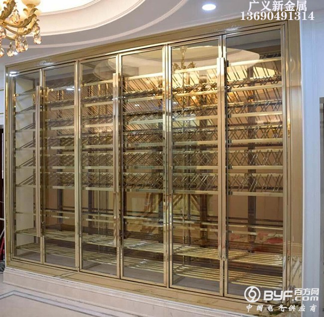 别墅高端不锈钢酒柜酒架定做厂家