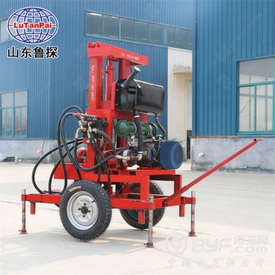 鲁探供应SJDY-3A型三相电液压家用打井机轮式百米民用钻机图2