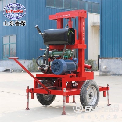 鲁探供应SJDY-3A型三相电液压家用打井机轮式百米民用钻机图3