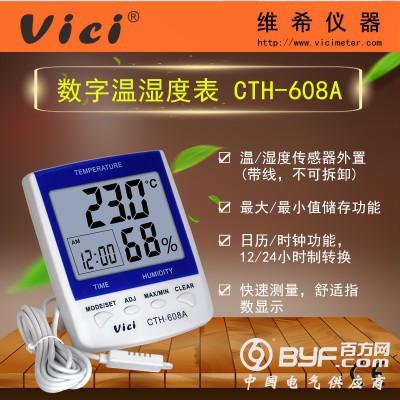 CTH608系列大屏幕数字温湿度计 日历/闹钟/大小值储存图3