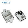 TIBOX一进一出带防水接头6P端子接线盒 配电密封箱