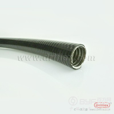 山东黑色平包塑金属软管单勾镀锌钢带+棉线+PVC耐压图2