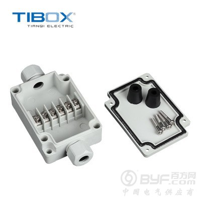 TIBOX 带防水接头6P端子接线盒户外PBT材料配电密封箱