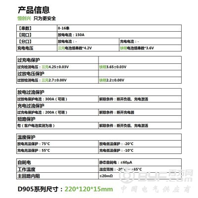 恒创兴 8-16串150A D905V1储能锂电池保护板图2