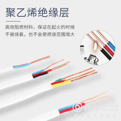 阻燃聚氯乙烯(RVVB)绝缘扁形护套家装软电缆 电线电缆图2