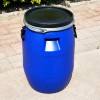 聚乙烯材质50L塑料桶 广口50升塑料桶 50公斤抱箍塑料桶