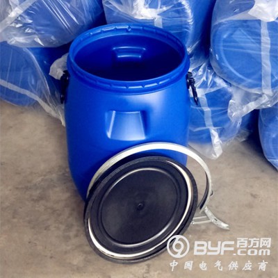 聚乙烯材质50L塑料桶 广口50升塑料桶 50公斤抱箍塑料桶图2