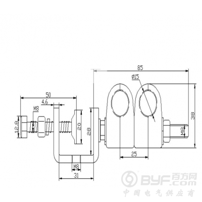 馈线卡具光纤馈线窗沿墙式穿芯式广电通信基站接地馈线卡不锈钢图4