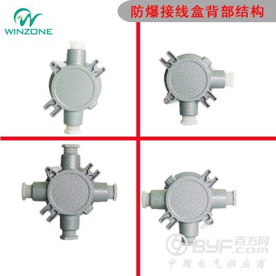 AH/BH铝合金防爆三通直通弯通四通接线盒DN202532图3