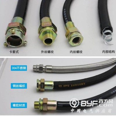 橡胶LBNG防爆挠性连接管钢丝编织304不锈钢防爆接线软管图4
