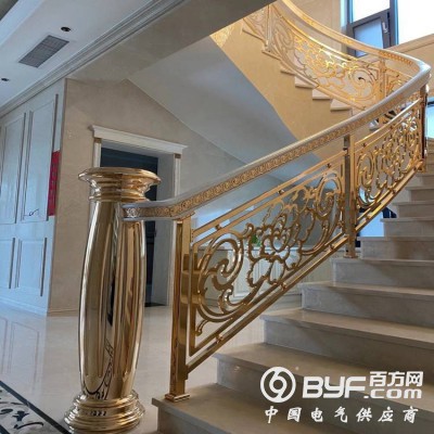 别墅与家居融为一体的铜雕楼梯护栏图4