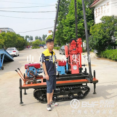 50米立式液压打孔钻机 环境监察取样设备履带家用便捷式打井机图5