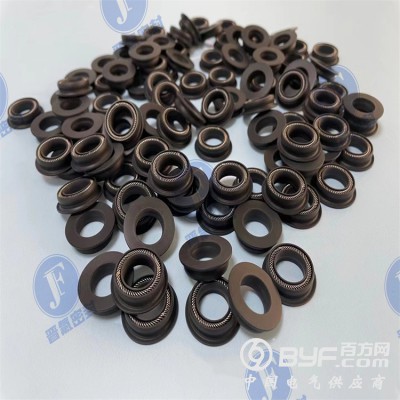 四氟碳纤维法兰边旋转泛塞封，黑色特氟龙弹簧蓄能密封圈图2