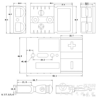 120A蓝色工业电源大电流连接器图5