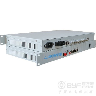 新桥华泰综合多业务光端机光纤传4E1+4路电话4路百兆网络图4